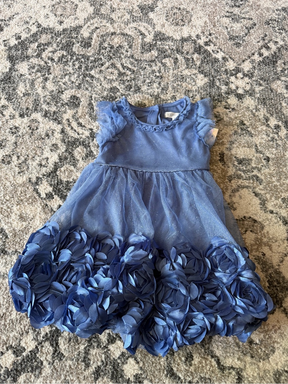 NWT Nannette Royal Blue Tulle Dress with Rosette Hem